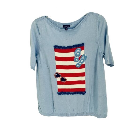 Talbots Tops - TALBOTS Cotton Top T-Shirt Beach Nautical Short Sleeve Size Med